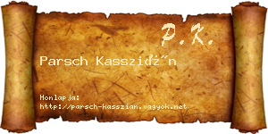 Parsch Kasszián névjegykártya